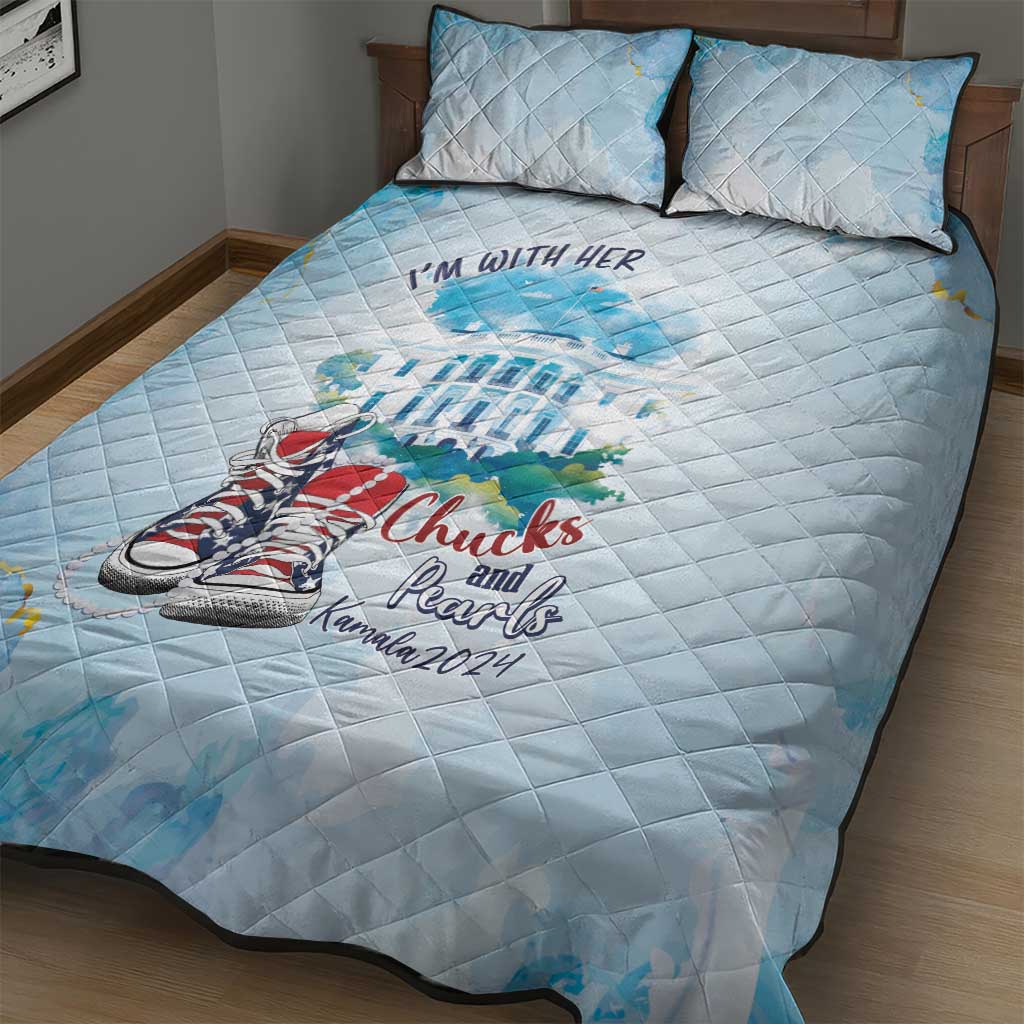 Chucks N Pearls 2024 Quilt Bed Set I'm With Her - Wonder Print Shop