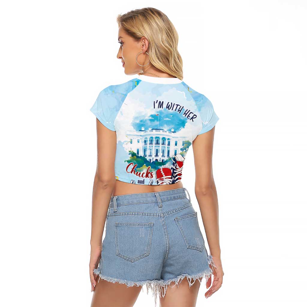 Chucks N Pearls 2024 Raglan Cropped T Shirt I'm With Her - Wonder Print Shop