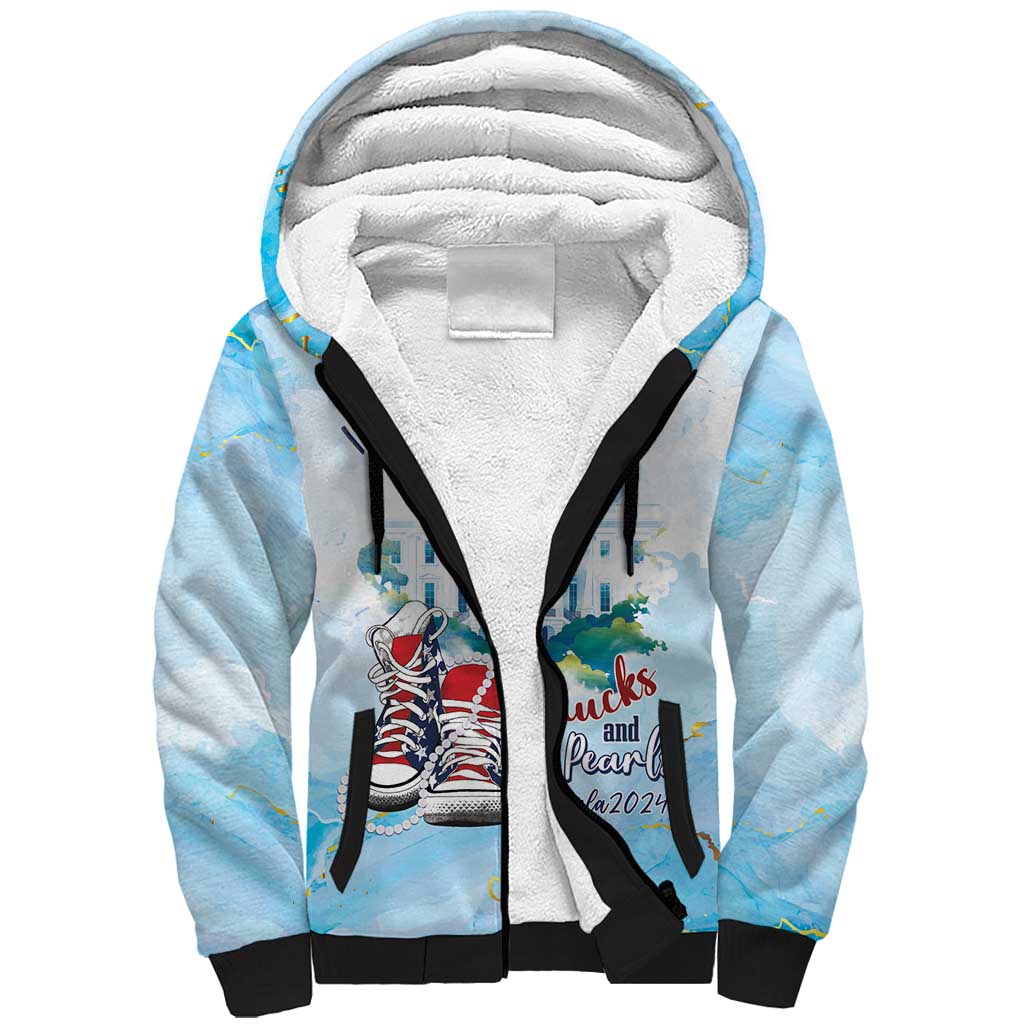 Chucks N Pearls 2024 Sherpa Hoodie I'm With Her - Wonder Print Shop