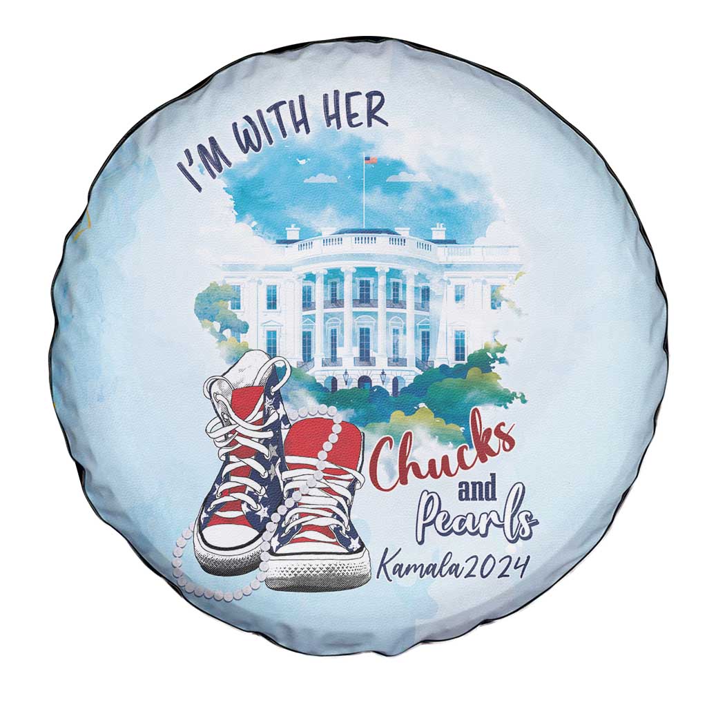 Chucks N Pearls 2024 Spare Tire Cover I'm With Her - Wonder Print Shop