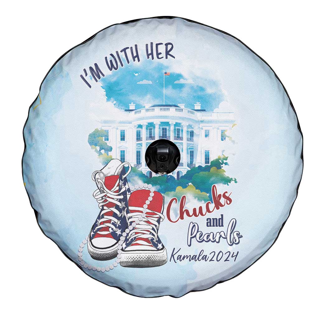 Chucks N Pearls 2024 Spare Tire Cover I'm With Her - Wonder Print Shop