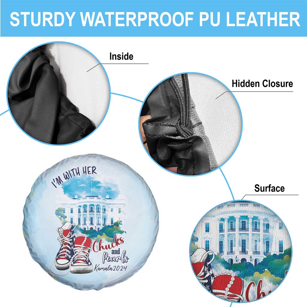 Chucks N Pearls 2024 Spare Tire Cover I'm With Her - Wonder Print Shop