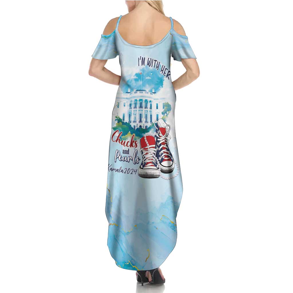 Chucks N Pearls 2024 Summer Maxi Dress I'm With Her - Wonder Print Shop