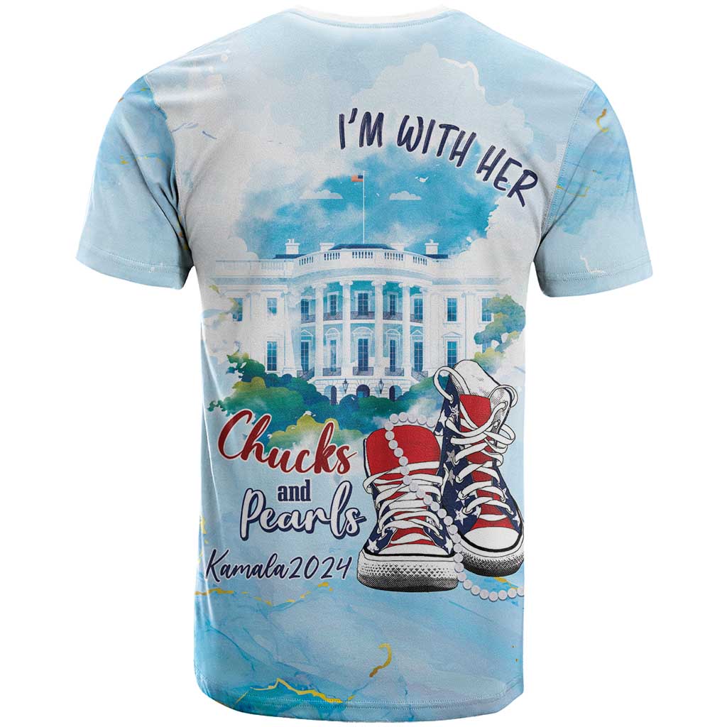 Chucks N Pearls 2024 T Shirt I'm With Her - Wonder Print Shop