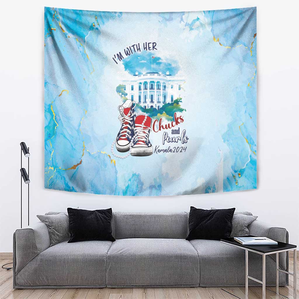 Chucks N Pearls 2024 Tapestry I'm With Her - Wonder Print Shop