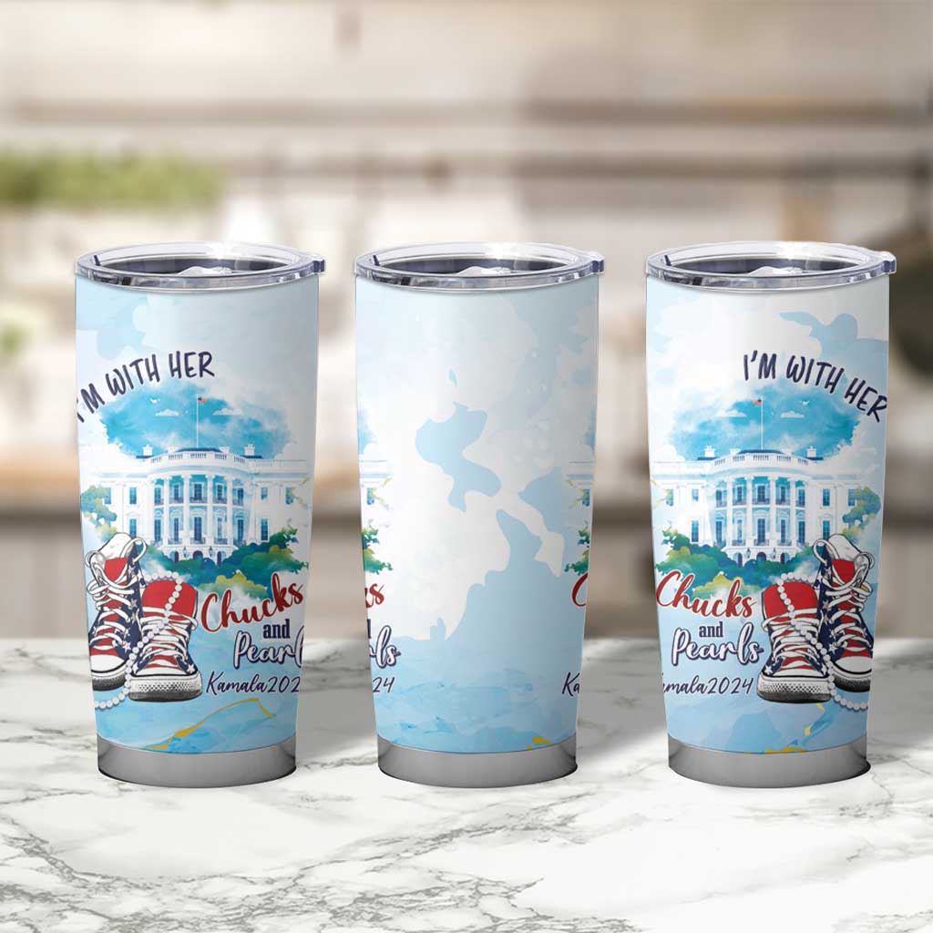 Chucks N Pearls 2024 Tumbler Cup I'm With Her - Wonder Print Shop