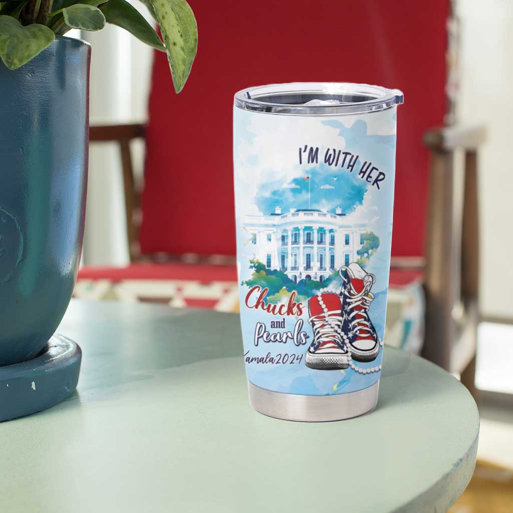 Chucks N Pearls 2024 Tumbler Cup I'm With Her - Wonder Print Shop