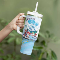 Chucks N Pearls 2024 Tumbler With Handle I'm With Her - Wonder Print Shop