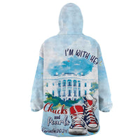 Chucks N Pearls 2024 Wearable Blanket Hoodie I'm With Her - Wonder Print Shop
