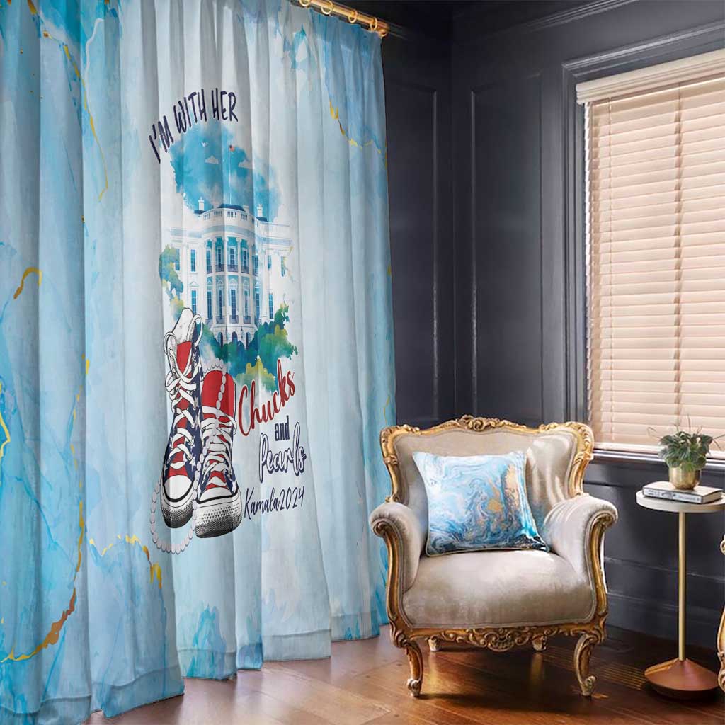 Chucks N Pearls 2024 Window Curtain I'm With Her - Wonder Print Shop