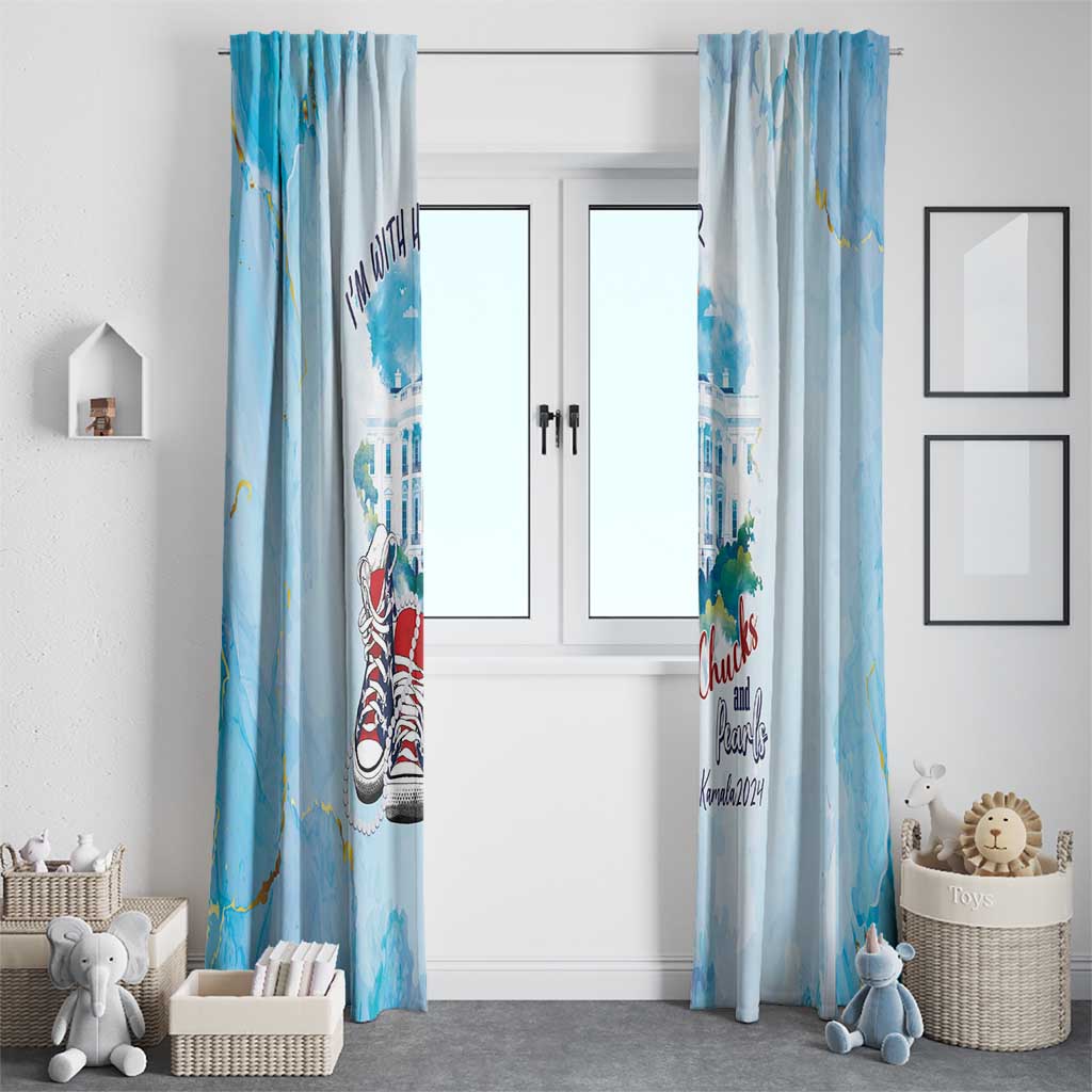 Chucks N Pearls 2024 Window Curtain I'm With Her - Wonder Print Shop