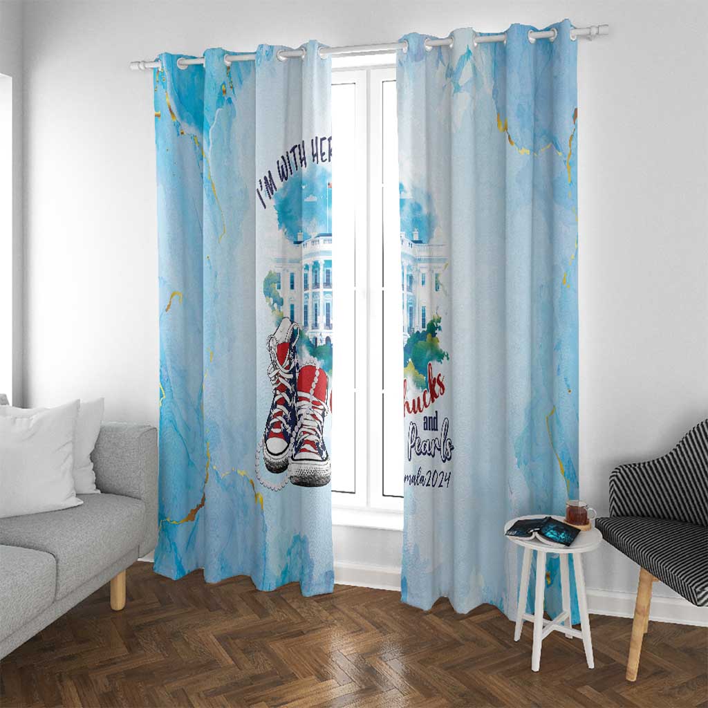 Chucks N Pearls 2024 Window Curtain I'm With Her - Wonder Print Shop