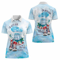 Chucks N Pearls 2024 Women Polo Shirt I'm With Her - Wonder Print Shop