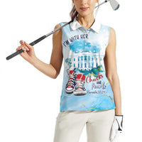 Chucks N Pearls 2024 Women Sleeveless Polo Shirt I'm With Her - Wonder Print Shop
