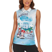 Chucks N Pearls 2024 Women Sleeveless Polo Shirt I'm With Her - Wonder Print Shop