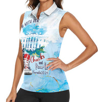 Chucks N Pearls 2024 Women Sleeveless Polo Shirt I'm With Her - Wonder Print Shop