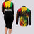 Jamaica Reggae Couples Matching Long Sleeve Bodycon Dress and Long Sleeve Button Shirts Legend Bob Sketch Style One Love LT7 - Wonder Print Shop