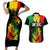 Jamaica Reggae Couples Matching Short Sleeve Bodycon Dress and Hawaiian Shirt Legend Bob Sketch Style One Love LT7 - Wonder Print Shop