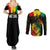 Jamaica Reggae Couples Matching Summer Maxi Dress and Long Sleeve Button Shirts Legend Bob Sketch Style One Love LT7 - Wonder Print Shop