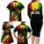Jamaica Reggae Family Matching Long Sleeve Bodycon Dress and Hawaiian Shirt Legend Bob Sketch Style One Love LT7 - Wonder Print Shop