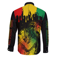 Jamaica Reggae Family Matching Long Sleeve Bodycon Dress and Hawaiian Shirt Legend Bob Sketch Style One Love LT7 - Wonder Print Shop