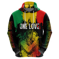 Jamaica Reggae Hoodie Legend Bob Sketch Style One Love - Wonder Print Shop