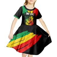 Jamaica Reggae Kid Short Sleeve Dress Legend Bob Sketch Style One Love - Wonder Print Shop