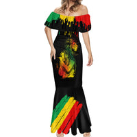 Jamaica Reggae Mermaid Dress Legend Bob Sketch Style One Love - Wonder Print Shop