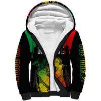Jamaica Reggae Sherpa Hoodie Legend Bob Sketch Style One Love - Wonder Print Shop