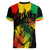 Jamaica Reggae Women V Neck T Shirt Legend Bob Sketch Style One Love - Wonder Print Shop