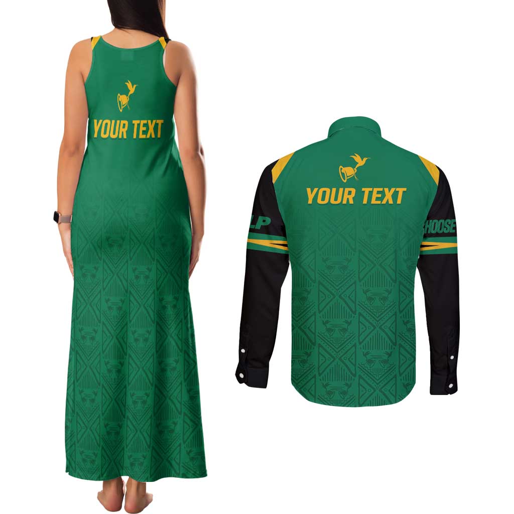 JLP Choose Jamaica Couples Matching Tank Maxi Dress and Long Sleeve Button Shirt - Wonder Print Shop