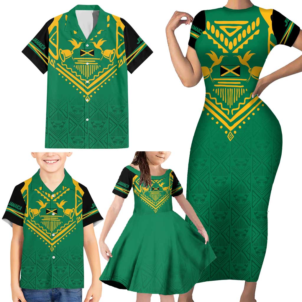 JLP Choose Jamaica Family Matching Short Sleeve Bodycon Dress and Hawaiian Shirt - Wonder Print Shop