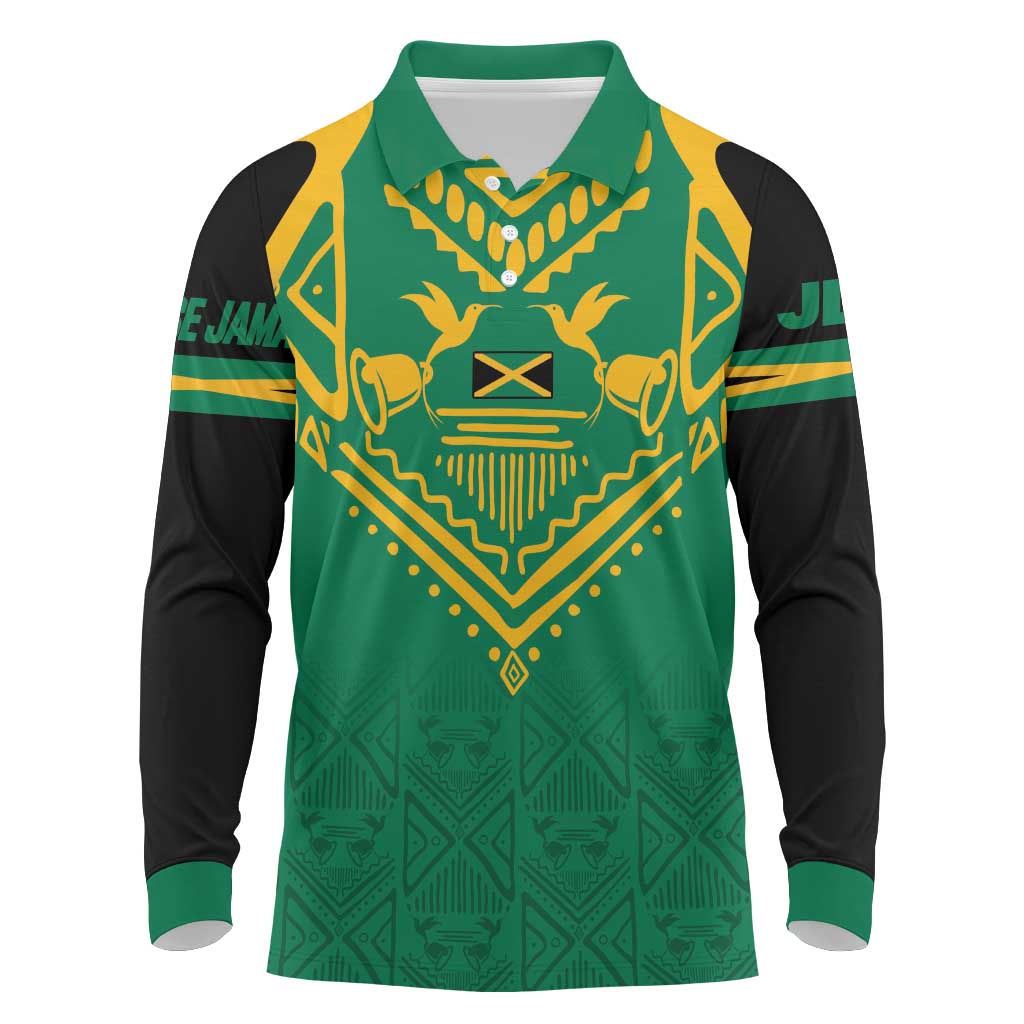 JLP Choose Jamaica Long Sleeve Polo Shirt - Wonder Print Shop
