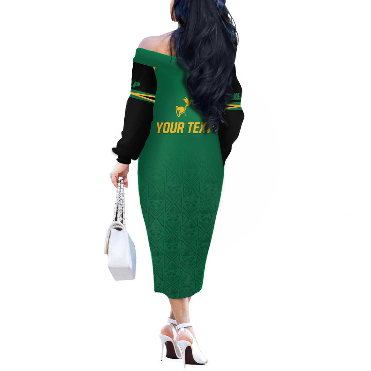 JLP Choose Jamaica Off The Shoulder Long Sleeve Dress - Wonder Print Shop