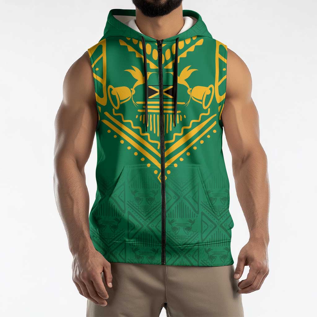 JLP Choose Jamaica Sleeveless Zip Hoodie - Wonder Print Shop
