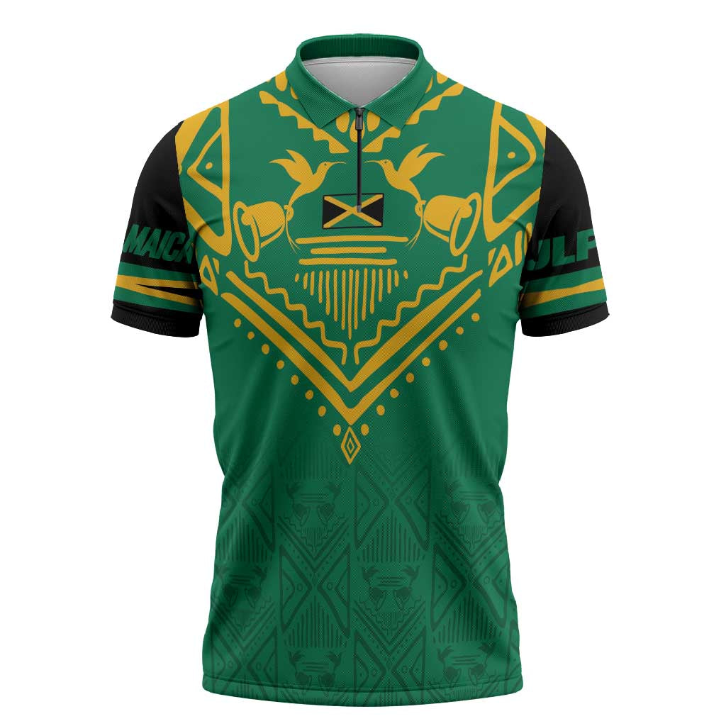 JLP Choose Jamaica Zipper Polo Shirt - Wonder Print Shop