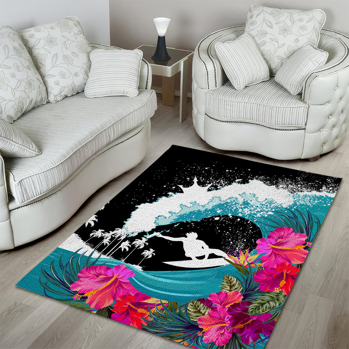 Hawaii Surfing Area Rug Triple Crown Rides The Waves LT7 - Wonder Print Shop