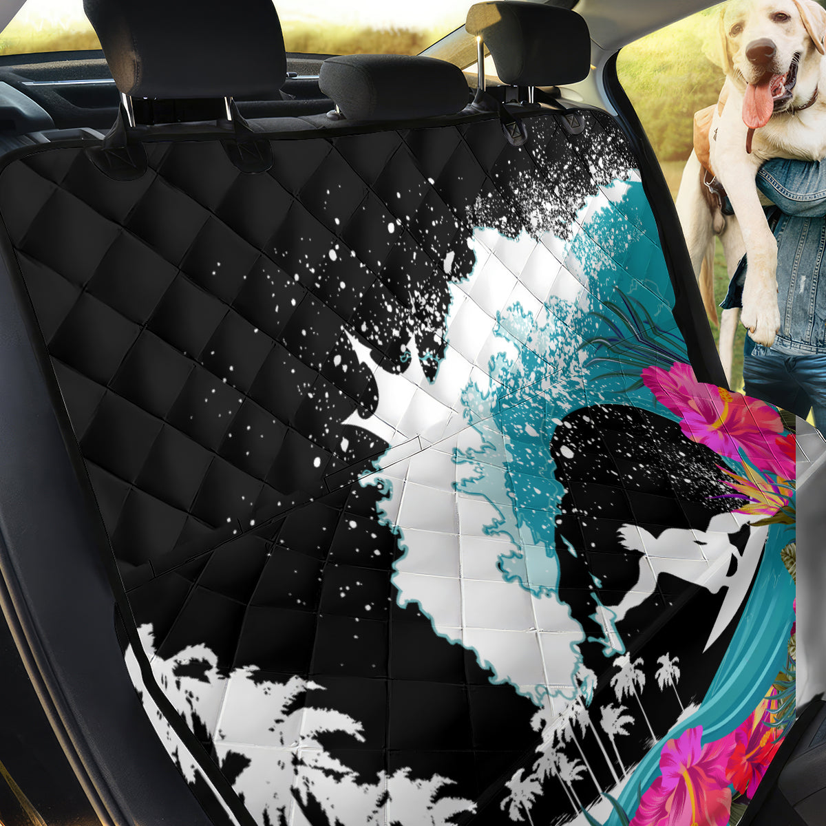 Hawaii Surfing Back Car Seat Cover Triple Crown Rides The Waves LT7 - Wonder Print Shop