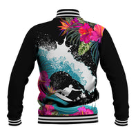 Hawaii Surfing Baseball Jacket Triple Crown Rides The Waves LT7 - Wonder Print Shop