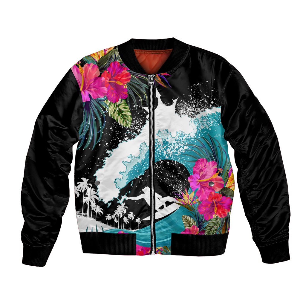 Hawaii Surfing Bomber Jacket Triple Crown Rides The Waves LT7 - Wonder Print Shop