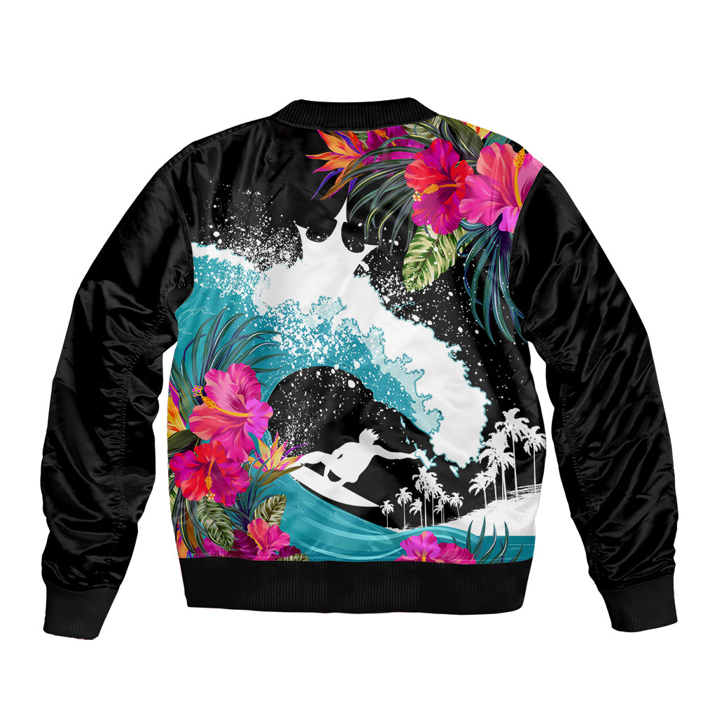 Hawaii Surfing Bomber Jacket Triple Crown Rides The Waves LT7 - Wonder Print Shop