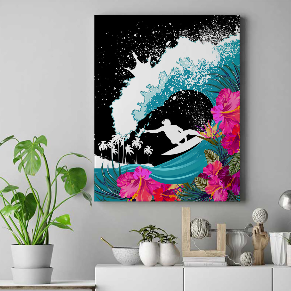 Hawaii Surfing Canvas Wall Art Triple Crown Rides The Waves LT7 - Wonder Print Shop
