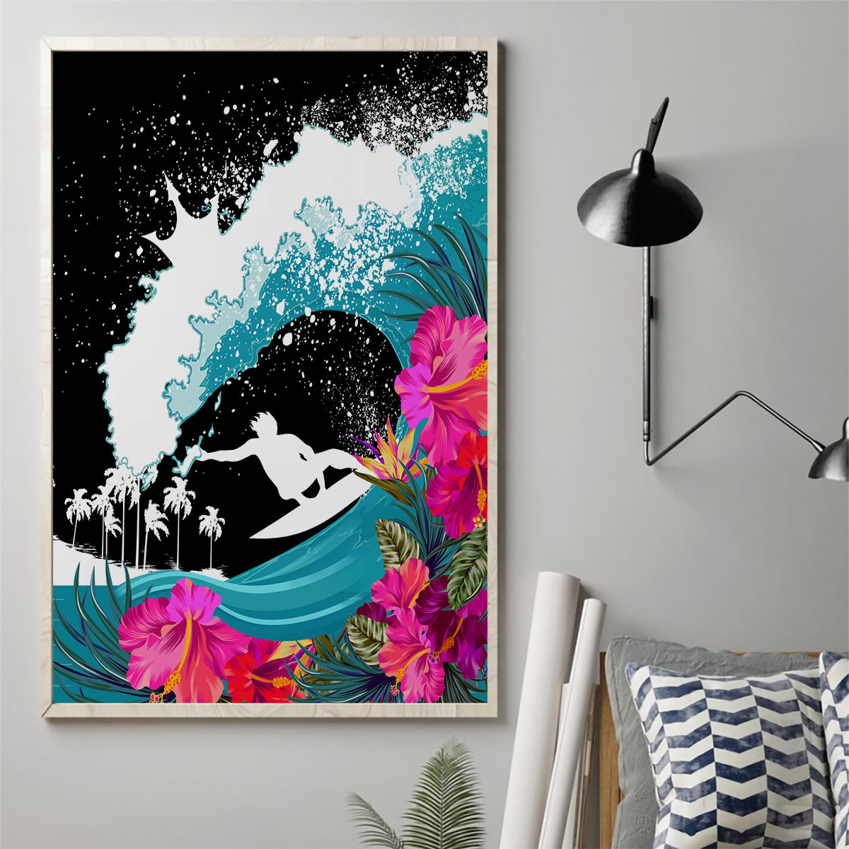 Hawaii Surfing Canvas Wall Art Triple Crown Rides The Waves LT7 - Wonder Print Shop
