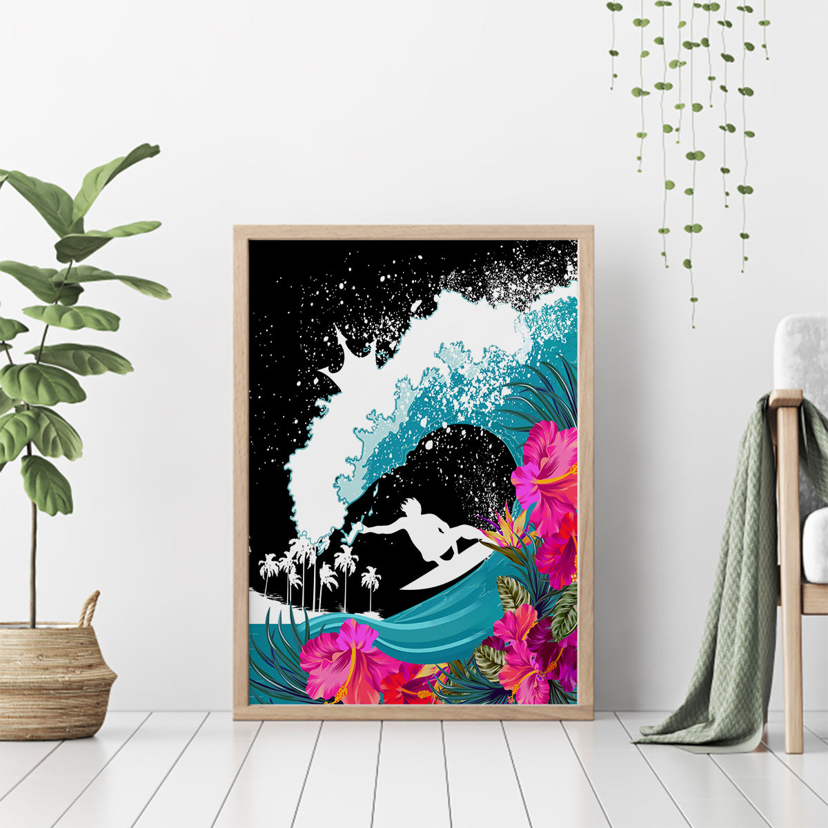 Hawaii Surfing Canvas Wall Art Triple Crown Rides The Waves LT7 - Wonder Print Shop