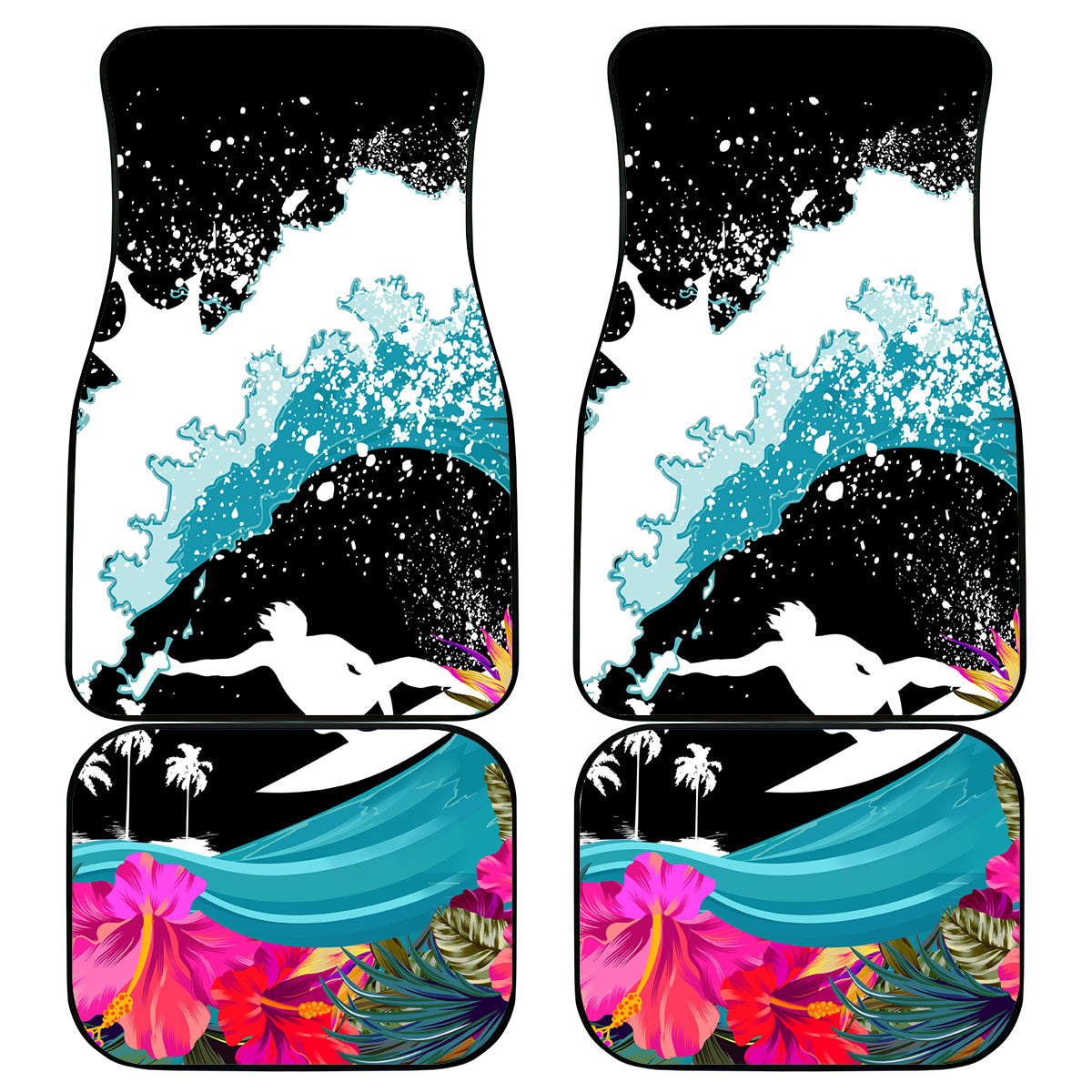 Hawaii Surfing Car Mats Triple Crown Rides The Waves LT7 - Wonder Print Shop