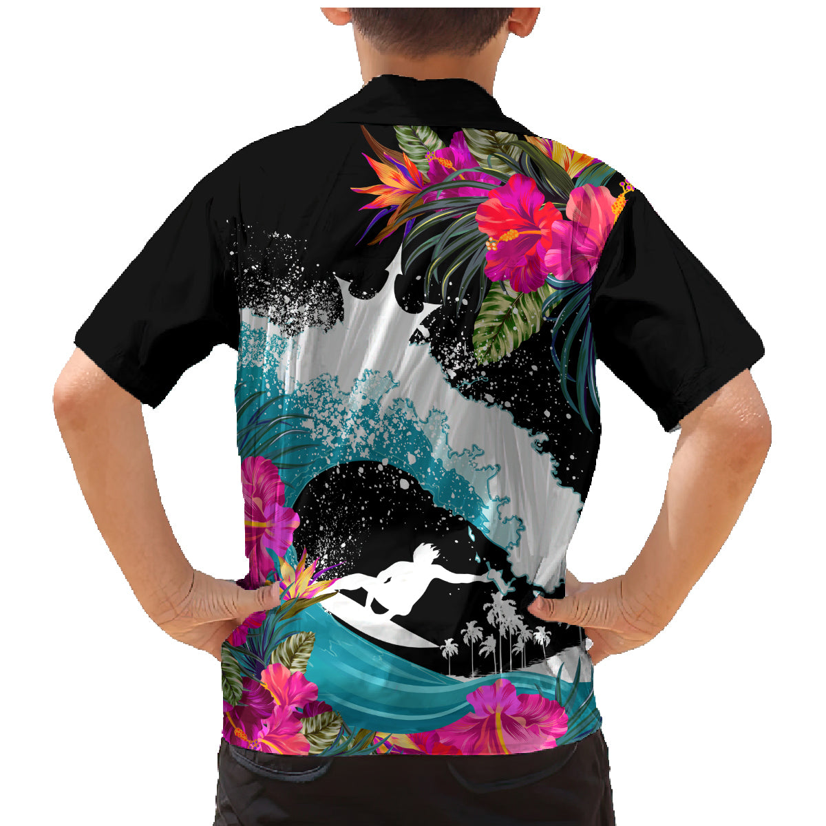 Hawaii Surfing Family Matching Mermaid Dress and Hawaiian Shirt Triple Crown Rides The Waves LT7 - Wonder Print Shop