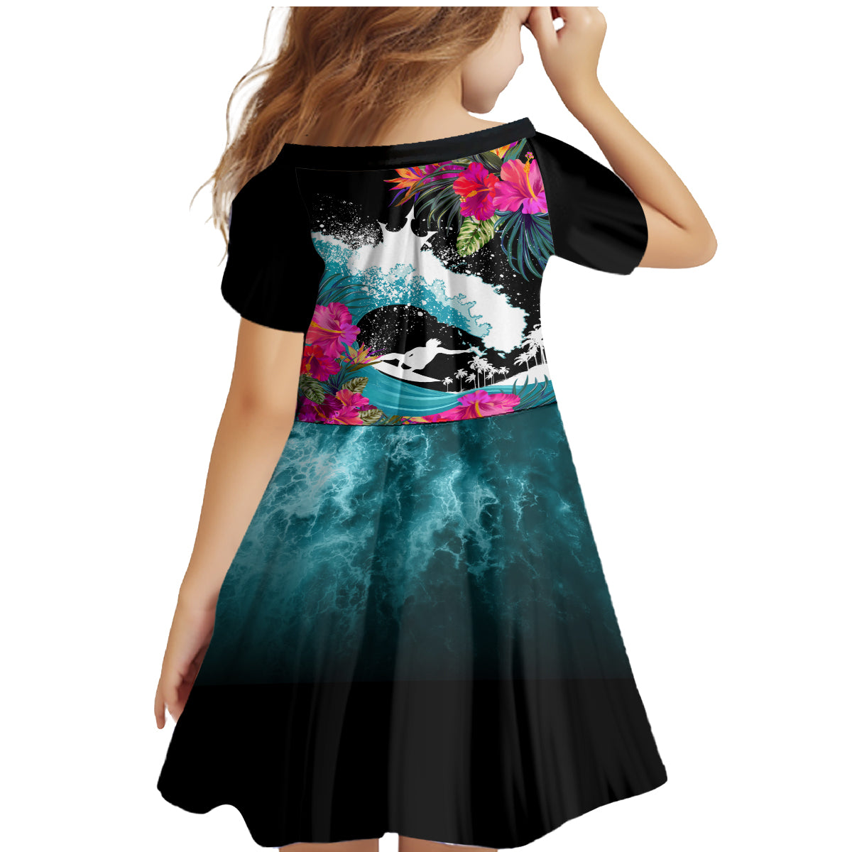 Hawaii Surfing Family Matching Mermaid Dress and Hawaiian Shirt Triple Crown Rides The Waves LT7 - Wonder Print Shop