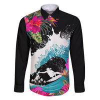 Hawaii Surfing Family Matching Off Shoulder Maxi Dress and Hawaiian Shirt Triple Crown Rides The Waves LT7 - Wonder Print Shop