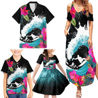 Hawaii Surfing Family Matching Summer Maxi Dress and Hawaiian Shirt Triple Crown Rides The Waves - Wonder Print Shop