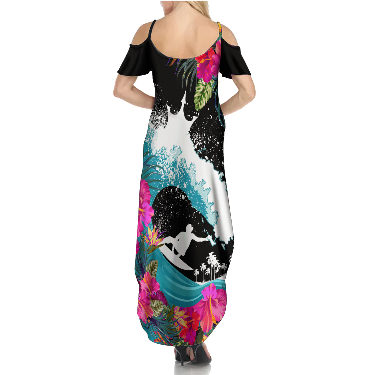 Hawaii Surfing Family Matching Summer Maxi Dress and Hawaiian Shirt Triple Crown Rides The Waves - Wonder Print Shop